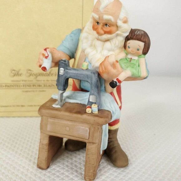 Hallmark Gold Crown Collectible Santa The Toymaker Fine Porcelain Figure 1988 - Picture 2 of 8